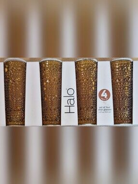 Home Essentials & Beyond Tall Coppery Hobnail Shot Glasses Set Of 4 #NIB
